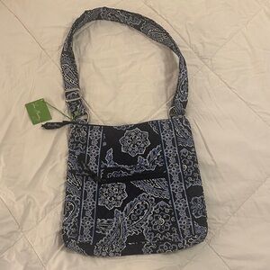Vera Bradley Navy and White Floral Shoulder Bag